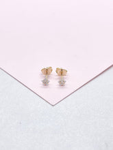 Load image into Gallery viewer, 18k Gold Filled CZ Star Stud Earrings, Dainty Jewelry