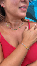 Load image into Gallery viewer, 18k Gold Filled Enamel Flower Necklace: Colorful Summer Jewelry