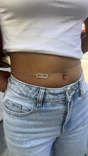 Load image into Gallery viewer, Silver Filled Dainty Curb Link Waist Chain with Oval Carabiner CZ Chain