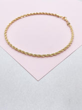 Load image into Gallery viewer, 18k Gold Filled 3mm Rope Anklet Chain Design and Stylish Ankle Bracelet