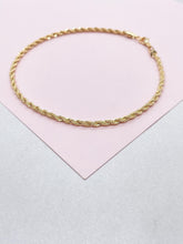 Load image into Gallery viewer, 18k Gold Filled 3mm Rope Anklet Chain Design and Stylish Ankle Bracelet
