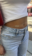 Load image into Gallery viewer, Silver Filled Dainty Curb Link Waist Chain with Oval Carabiner CZ Chain