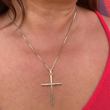Load image into Gallery viewer, 18k Gold Filled VintageThin Plain Cross Pendant Charm, Silver, Rose Gold, Minimalist Jewelry Supplies