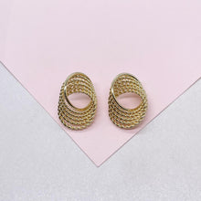 Load image into Gallery viewer, 18k Gold Filled Wire Textured Earrings with Infinity Twist Design