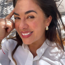 Load image into Gallery viewer, 18k Gold Filled Chunky Tear Drop Earring Covered in Pave CZ Stones, Available in 2 sizes