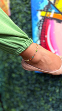 Load image into Gallery viewer, Gold Filled Enamel Flower Anklet, Colorful Summer Jewelry