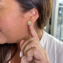 Load image into Gallery viewer, 18k Gold Filled Virgin Mary Studs Crowned with CZ Stones