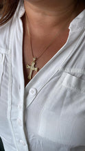 Load image into Gallery viewer, 18k Gold Filled Crucifix Cross Patterned with CZ and Engraving Patterns