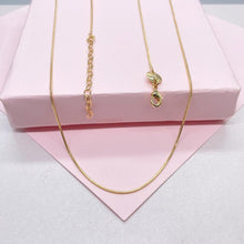 Load image into Gallery viewer, 18k Gold Filled Smooth 1mm Herringbone Box Chain Fusion Necklace, Minimalist Jewlery, Dainty Chain, Statement Jewlery, Gift Idea