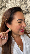 Load image into Gallery viewer, 18k Gold Filled Chunky Puffy C-Hoops with Baby Gold Beads Engraved