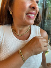 Load image into Gallery viewer, 14k Gold Filled Cuban Curb Chain Necklace: CZ Box Clasp, Stainless Steel Base