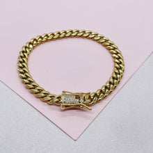 Load image into Gallery viewer, 14k Gold Filled 6mm Thick Cuban Curb Link Chain Necklace Featuring Special CZ Box Clasp, Available in Bracelet
