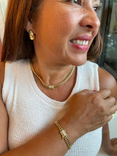 Load image into Gallery viewer, 14k Gold Filled Cuban Curb Chain Necklace: CZ Box Clasp, Stainless Steel Base