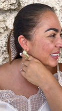 Load image into Gallery viewer, 18k Gold Filled Wire Textured Earrings with Semi Twist Design