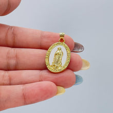 Load image into Gallery viewer, 18k Gold Filled Engraved Virgin of Mary Charm with Mother of Pearl