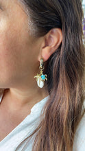 Load image into Gallery viewer, 18k Gold Filled Huggie Hoop Earring with Beach Themed Charms