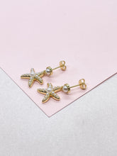 Load image into Gallery viewer, 18k Gold Filled Huggie Hoop Earring with Beach Themed Charms