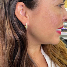 Load image into Gallery viewer, 18k Gold Filled Pearl Beaded Oval Hoop Earrings