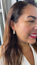 Load image into Gallery viewer, 18k Gold Filled Pearl Beaded Thick & Small Hoop Earrings