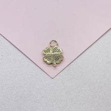 Load image into Gallery viewer, 18k Gold Filled Puffy Clover Pendant with CZ Pave Stones