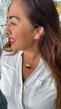 Load image into Gallery viewer, 18k Gold Filled Classic Red Cherry Stud Earring with CZ Stems