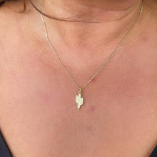 Load image into Gallery viewer, 18k Gold Filled Cactus plant with White Pave CZ, cactus pendant summer jewelry,