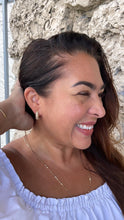 Load image into Gallery viewer, 18k Gold Filled Chunky Huggie with Pearl and CZ Stones