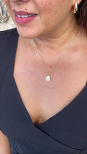 Load image into Gallery viewer, 18k Gold Filled Mini House Charm with Key Whole CZ Pave