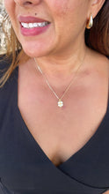 Load image into Gallery viewer, 18k Gold Filled Puffy Clover Pendant with CZ Pave Stones