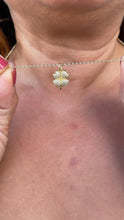 Load image into Gallery viewer, 18k Gold Filled Puffy Clover Pendant with CZ Pave Stones