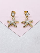 Load image into Gallery viewer, 18k Gold Filled Huggie Hoop Earring with Beach Themed Charms