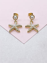 Load image into Gallery viewer, 18k Gold Filled Huggie Hoop Earring with Beach Themed Charms