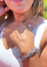 Load image into Gallery viewer, 18k Silver Filled Bracelet Fully Surrounded With Baguette Stone and CZ Stone