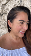 Load image into Gallery viewer, 18k Gold Filled Pearl Hoop Earrings, Beaded Open Hoops