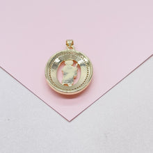Load image into Gallery viewer, 18k Colorful St Jude Medallion Pendant with Micro CZ Stones