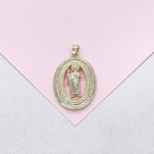 Load image into Gallery viewer, 18k Colorful St Jude Medallion Pendant with Micro CZ Stones