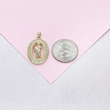 Load image into Gallery viewer, 18k Colorful St Jude Medallion Pendant with Micro CZ Stones