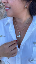 Load image into Gallery viewer, 18k Gold Filled Long Plain Smooth Cross with CZ Bail