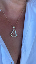 Load image into Gallery viewer, 18k Gold Filled XL Engraved Love Heart Pendant with cz