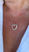 Load image into Gallery viewer, 18k Gold Filled Heart Pendant wth smooth sleek outline and with Round CZ Stones