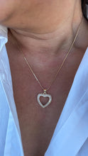 Load image into Gallery viewer, 18k Gold Filled Heart Pendant wth smooth sleek outline and with Round CZ Stones