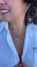 Load image into Gallery viewer, 18k Gold Filled Heart Dainty Heart Pendant With Round CZ Stones