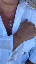 Load image into Gallery viewer, 18k Gold Filled Large CZ Pave Moon & Star Necklace Charm