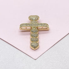 Load image into Gallery viewer, 18k Gold Filled CZ Crucifix Pendant - Cubic Zirconia Heart