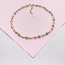 Load image into Gallery viewer, 18k Gold Filled Colorful Enamel and Link Anklet