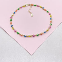 Load image into Gallery viewer, 18k Gold Filled Colorful Enamel and Link Anklet