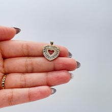Load image into Gallery viewer, 18k Gold Filled Heart Pendant Crowned with Baguette Cut Stones And Round CZ Stones