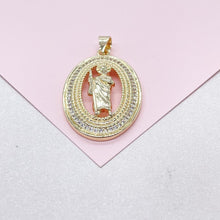 Load image into Gallery viewer, 18k Colorful St Jude Medallion Pendant with Micro CZ Stones
