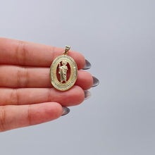 Load image into Gallery viewer, 18k Colorful St Jude Medallion Pendant with Micro CZ Stones