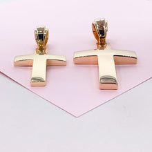 Load image into Gallery viewer, 18k Gold Filled Chunky Plain XL Cross Available in 2 Sizes, Crucifix for men, Mens pendant